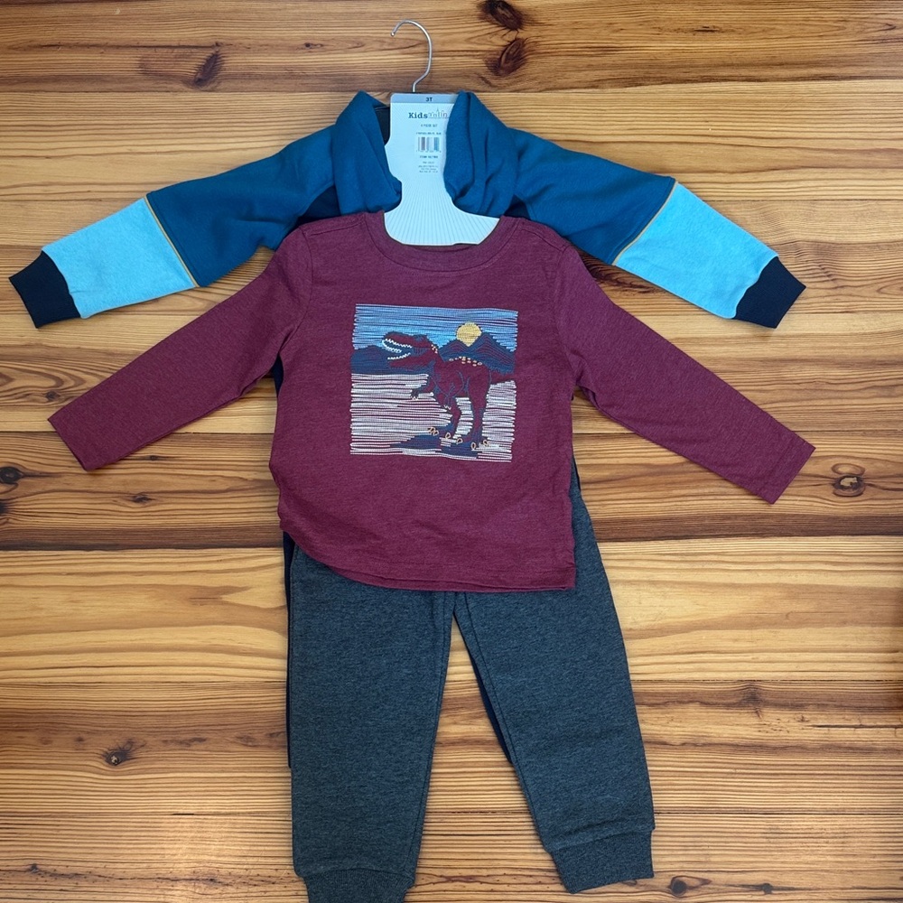 NWT Kids Headquarters Blue Red Dinosaur TRex bundle 4-Piece Set Boys 3T